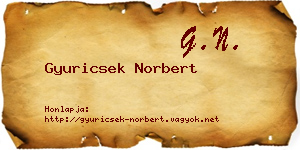 Gyuricsek Norbert névjegykártya